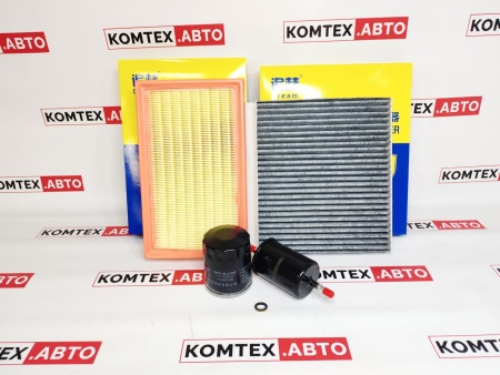 Комплект фильтров с топливным и салонным угольным фильтром для Haval Jolion 1.5 143л/с