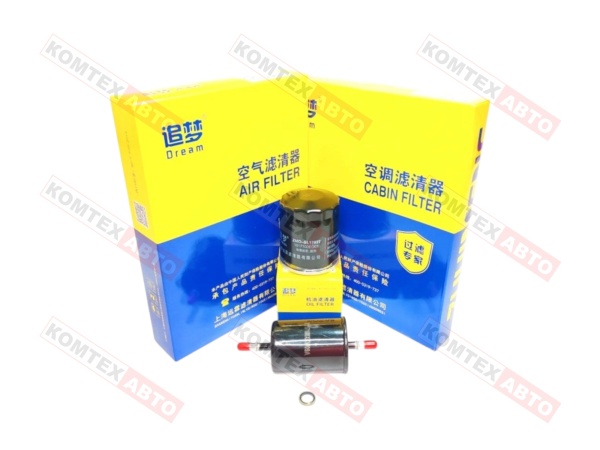 Комплект фильтров с топливным и салонным угольным фильтром для Haval Jolion 1.5 143л/с