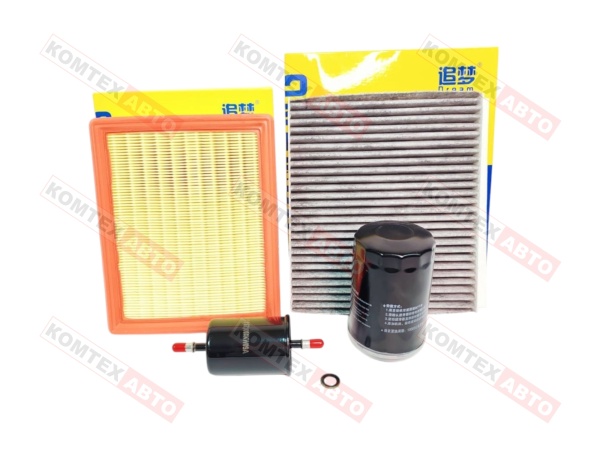 Комплект фильтров с салонным угольным фильтром и топливным фильтром для Haval F7 F7X 2.0л 190л/с