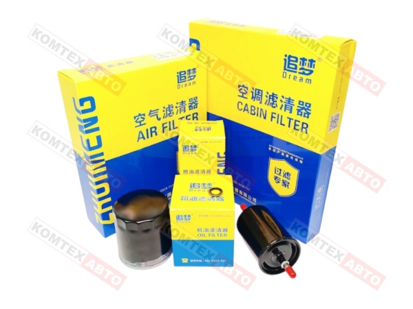 Комплект фильтров с салонным угольным фильтром и топливным для Haval F7 и Haval F7X 1.5л 150 л/с