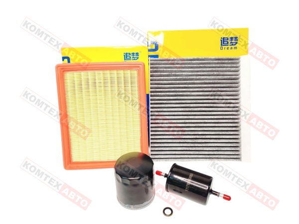 Комплект фильтров с салонным угольным фильтром и топливным для Haval F7 и Haval F7X 1.5л 150 л/с